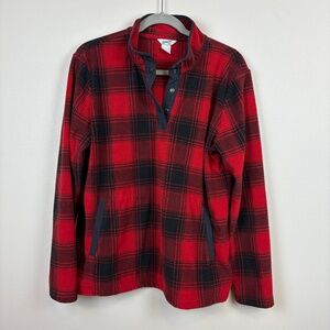 Duluth Doubleback Buffalo Plaid Printed Fleece Pullover - Size Large